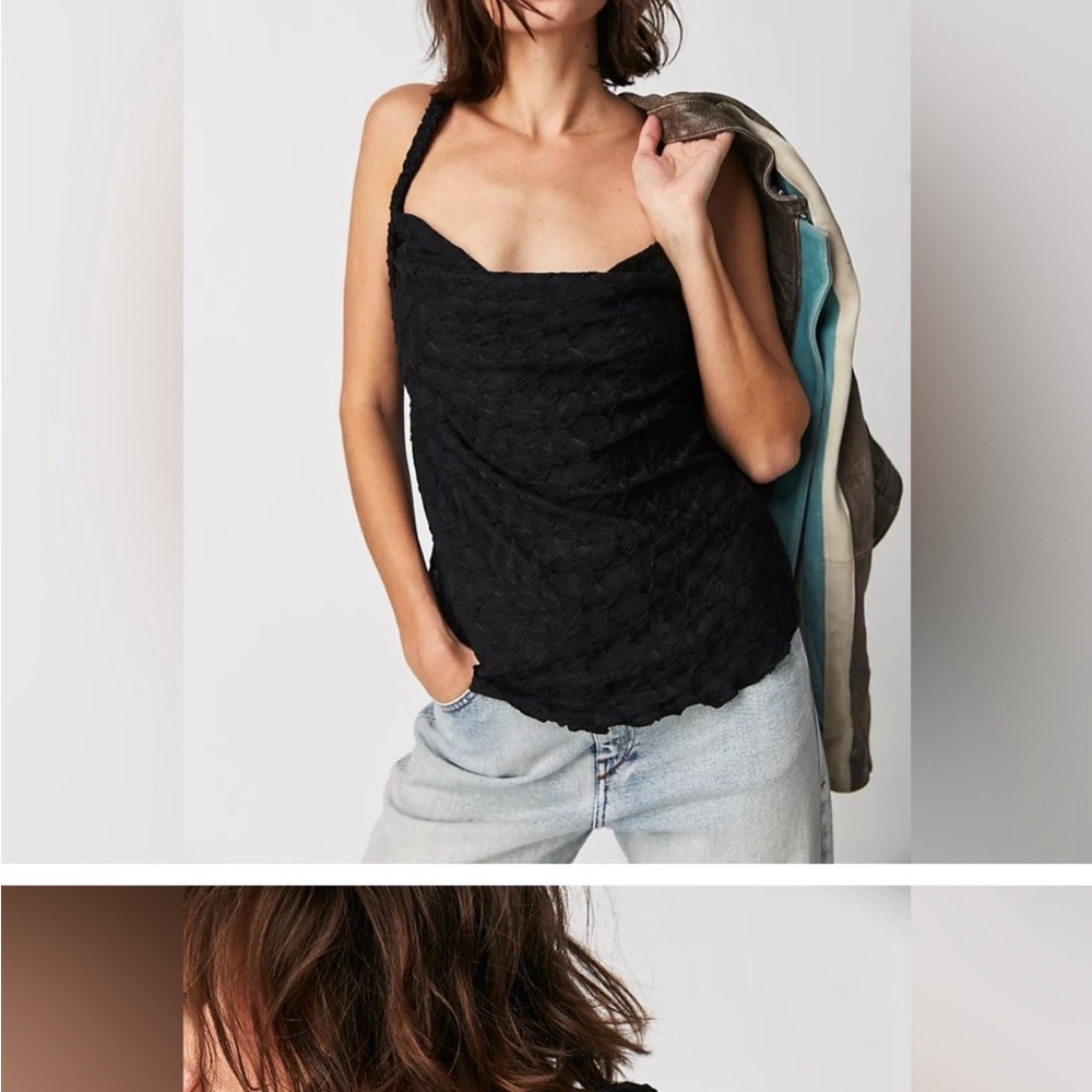 NWT - Free People Black Mykonos Tank